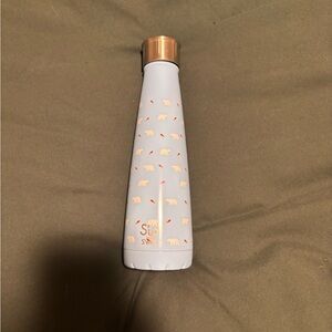 S'well White Bottle with Silver Cap and Bear Design